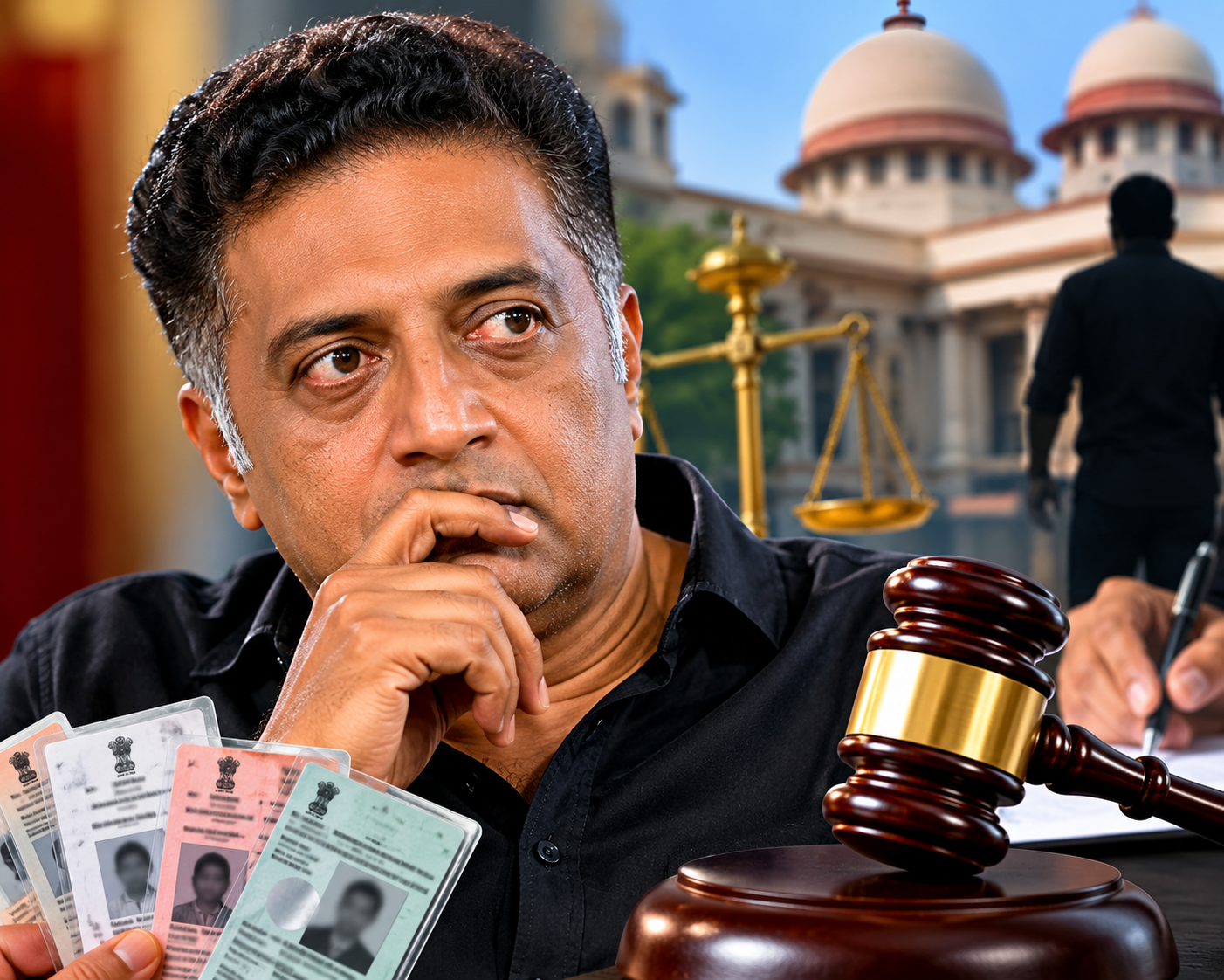 മൂന്ന് സംസ്ഥാനങ്ങളിലായി നാല് വോട്ടർ ഐഡി ആരോപണം; നടൻ പ്രകാശ് രാജിനെതിരെ ജാമ്യമില്ലാ വാറന്റ് മൂന്ന് സംസ്ഥാനങ്ങളിലായി നാല് വോട്ടർ ഐഡി ആരോപണം; നടൻ പ്രകാശ് രാജിനെതിരെ ജാമ്യമില്ലാ വാറന്റ്